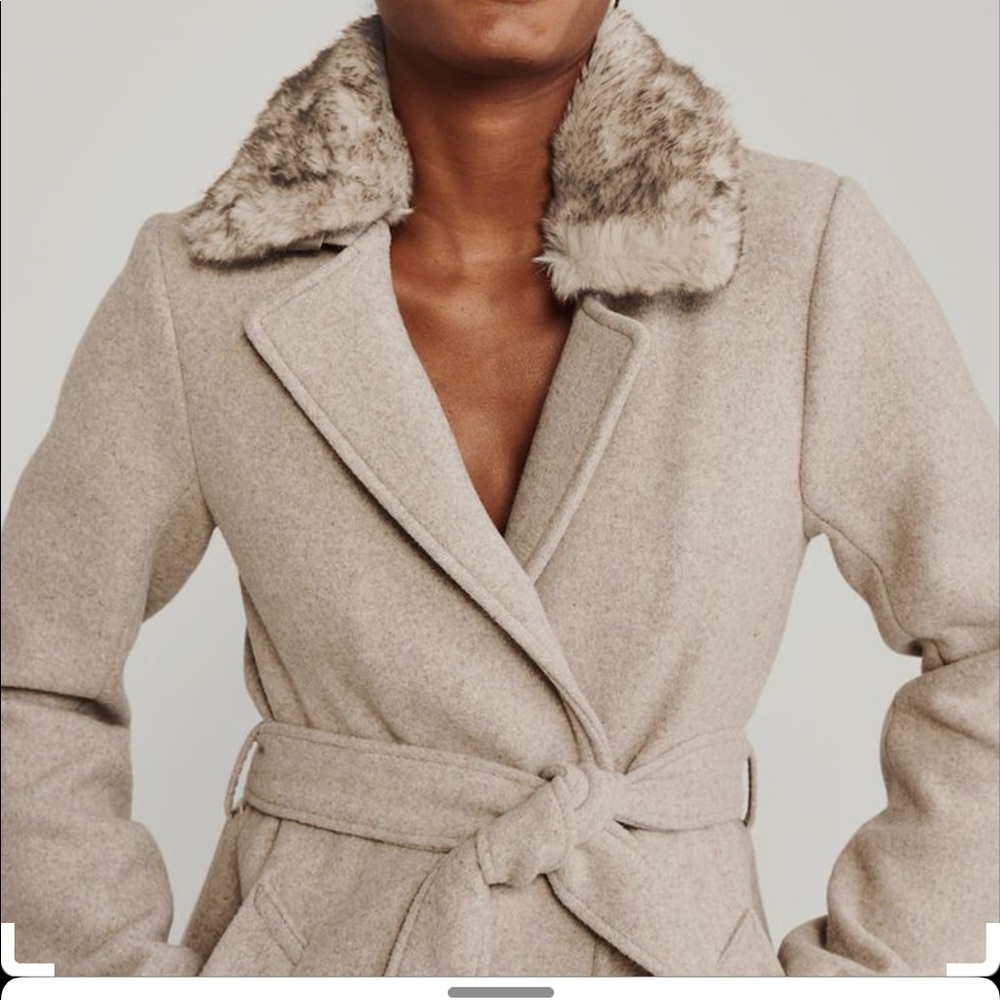 Abercrombie faux fur collar “dad coat”